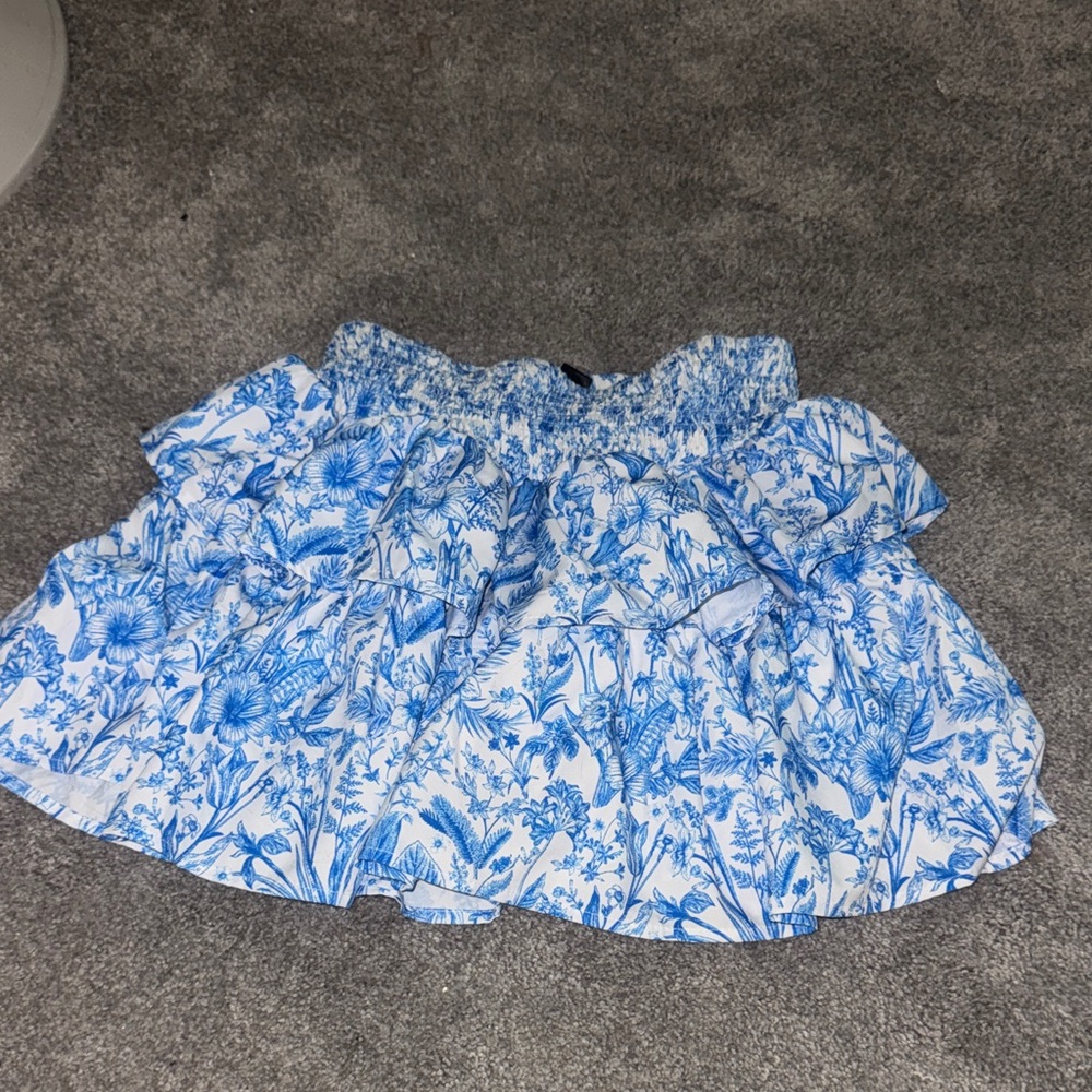 SHEIN Blue Floral Mini Skirt